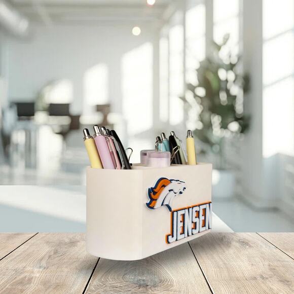 Personalized Denver Broncos Desk Organizer, Broncos Gift, Broncos Teacher Gift - Picture 8 of 10